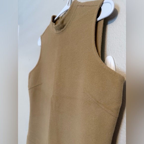 Kenar Sleeveless Mock Neck Midi Dress in Camel Brown - Picture 4 of 6